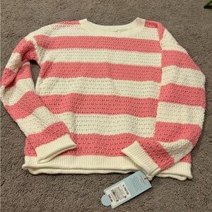 Pink and White Striped Sweater